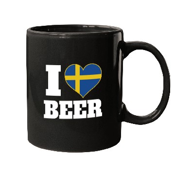 Discover I Love Beer And Sweden Patriotic Expression Mugs