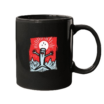 Discover Japan Red Sun: Happy Stickman Artwork Mugs