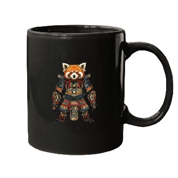 Discover Samurai style red panda Mugs
