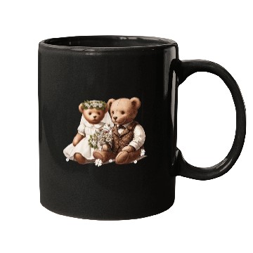 Discover Vintage wedding: teddy bear bride and groom Mugs