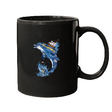 Discover Majestic Ocean Waves Sailing Adventure Dolphin Mugs