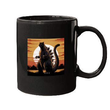 Discover Catzilla Cat Japanese Art Funny Cat Gifts Mugs