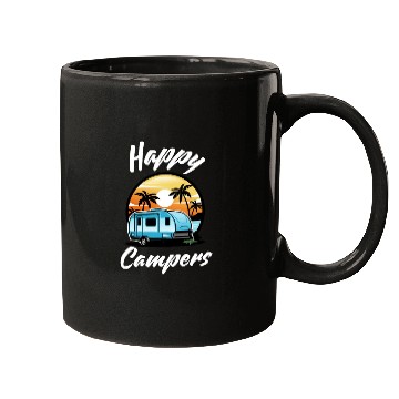 Discover Funny Camping Hiking Lover Present Happy Camper Mugs