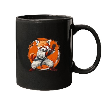 Discover Red panda karate fighting style Mugs