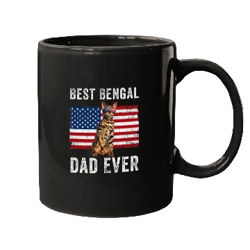 Discover Bengal Dad American Flag Bengal Cat Lover Owner Mugs