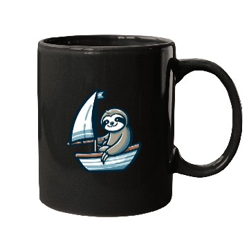 Discover Summer sailing with sloth on dinghy Mugs