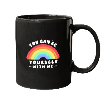 Discover You Can Be Yourself With Me - LGBTQ Ally - Pride Mugs