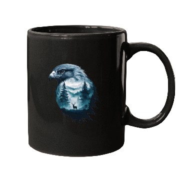 Discover Majestic Eagle And Serene Wilderness Scene Mugs