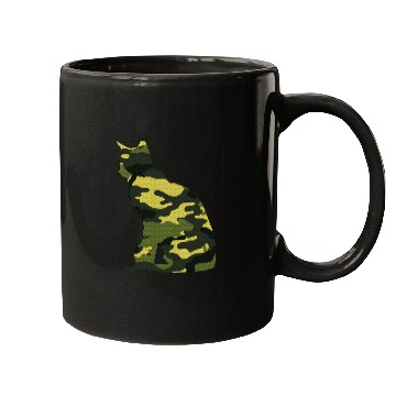 Discover Military Burmese Camo Men Print US Cat Kitty Mugs