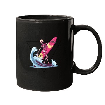 Discover Surfer Skeleton Beach Summer Vibes Mugs