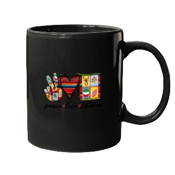 Discover Peace Love Loteria Serape Mexican Bingo Card Mugs