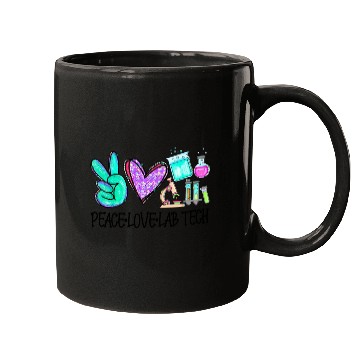 Discover Peace Love Lab Tech Medical Laboratory Professiona Mugs
