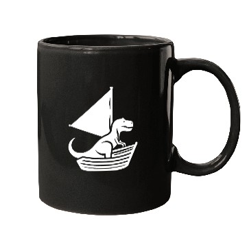 Discover Cool summer sailboat T-Rex silhouette Mugs