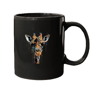 Discover Cool Sunglasses Giraffe Covered In Rainbow Paint Mugs
