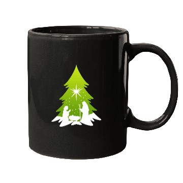 Discover Christmas Tree Nativity Scene Artist Mugs