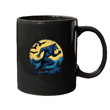 Discover Running Werewolf with Crows Mugs