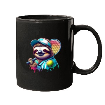 Discover Sloth Tennis Player Court Match Design Mugs