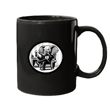Discover Elegant Elephant Pachyderm in Suit Mugs
