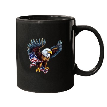 Discover 4th Of July US flag with eagle Mugs