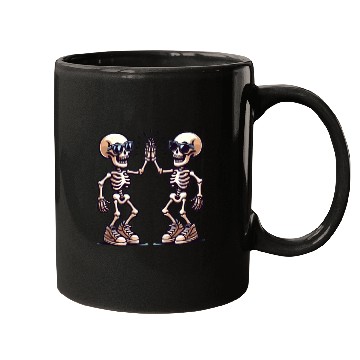 Discover Skeleton Best Friend Giving High Fives Mugs