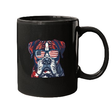 Discover Boxer dog. American memorial day Mugs