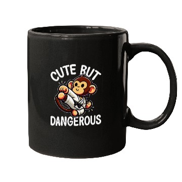 Discover Cute but Dangerous Karate Taekwondo Monkey Karate Mugs