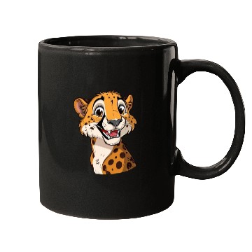 Discover Charming Smiling Cheetah Portrait Mugs