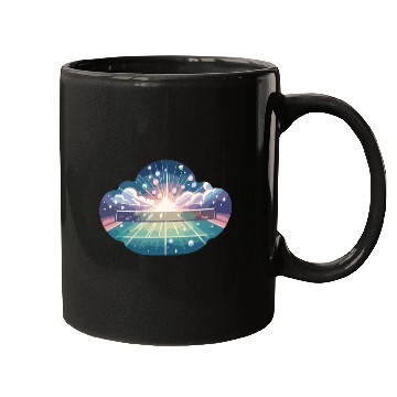 Discover Tennis Court Sunrise Mugs