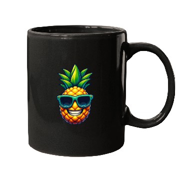 Discover Cool Pineapple with Sunglasses Kawaii Mugs