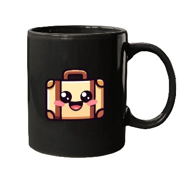 Discover Happy Travel Suitcase Mugs
