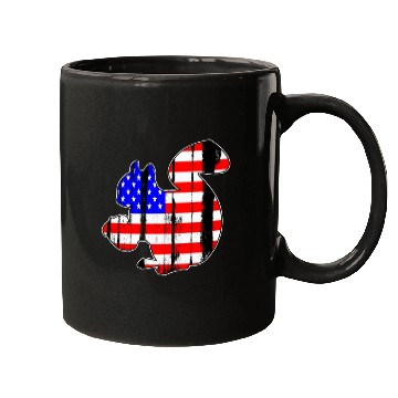 Discover USA American Flag Squirrel Chipmunks Animal Lover Mugs