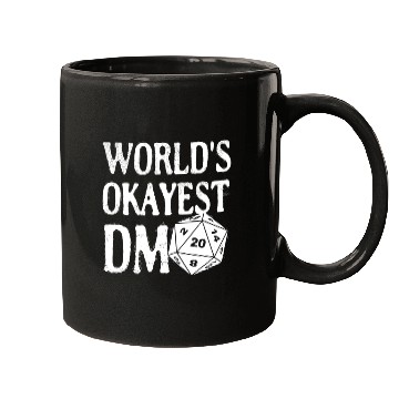 Discover World's Okayest DM D20 Dice Dungeon Dragons Gaming Mugs