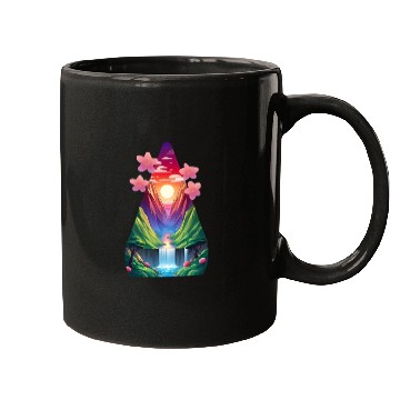 Discover sunrise waterfall scenery Mugs
