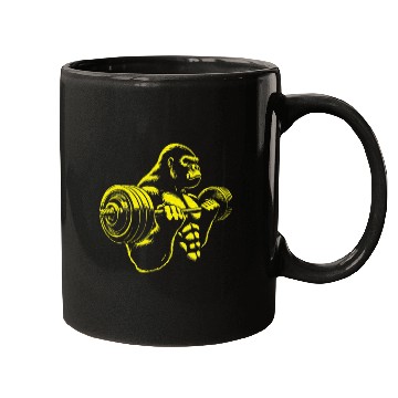Discover Gorilla Monkey Gym Weight Lifting Bodybuilding Mugs