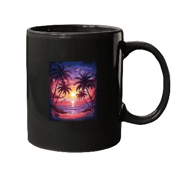 Discover summer beach "Tropical Twilight Serenity" Mugs