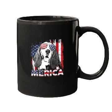 Discover Basset Hound 4th Of July US Flag Merica Dog Lover Mugs