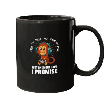 Discover Monkey Just one more game Gaming Mugs