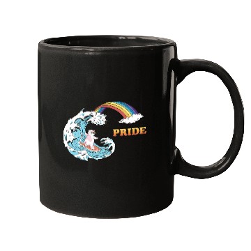 Discover Cat Surfing with Trans LGBT Colors in the Mugs