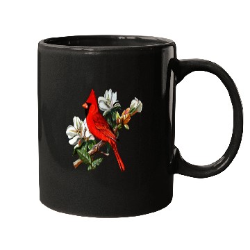 Discover Northern Red Cardinal On A Branch Mugs