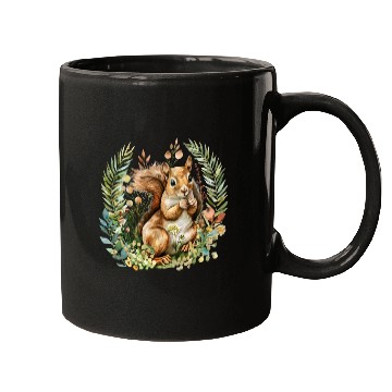 Discover Squirrel Clipart - Woodland Creatures Art, Cute Mugs
