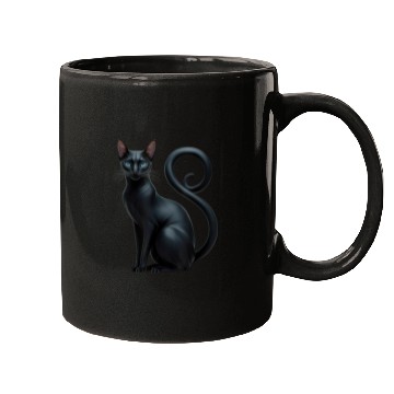 Discover Elegant Black Sphynx Funny Mugs