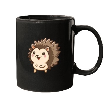 Discover Adorable Smiling Hedgehog Graphic Mugs