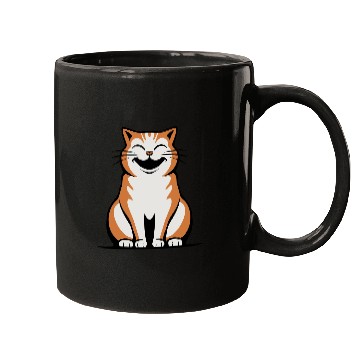 Discover Happy Orange Tabby Vector 3 Colors Mugs