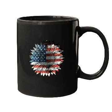 Discover USA Flag Sunflower Mugs