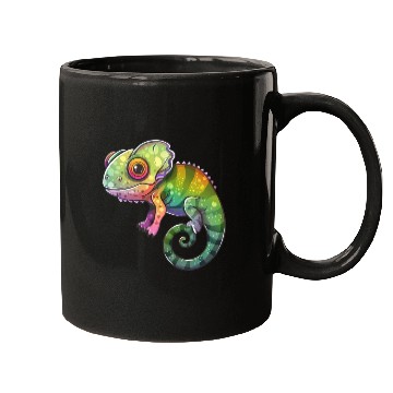 Discover Colorful Chameleon Fantasy Creature Mugs