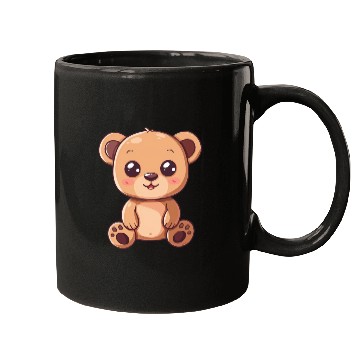 Discover Adorable Brown Bear Cub With Big Eyes Mugs