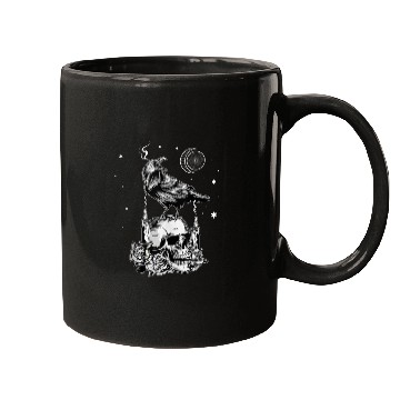 Discover Black Raven Occult Aesthetic Gothic Mugs