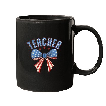Discover Teacher 4th Of July Coquette Bow Mugs