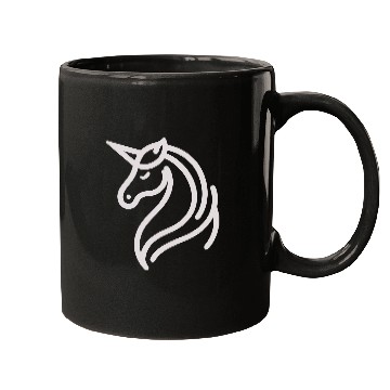 Discover Minimalist Unicorn Symbol - light pink gray Mugs