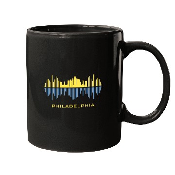 Discover Philadelphia City Sound Waves Mugs